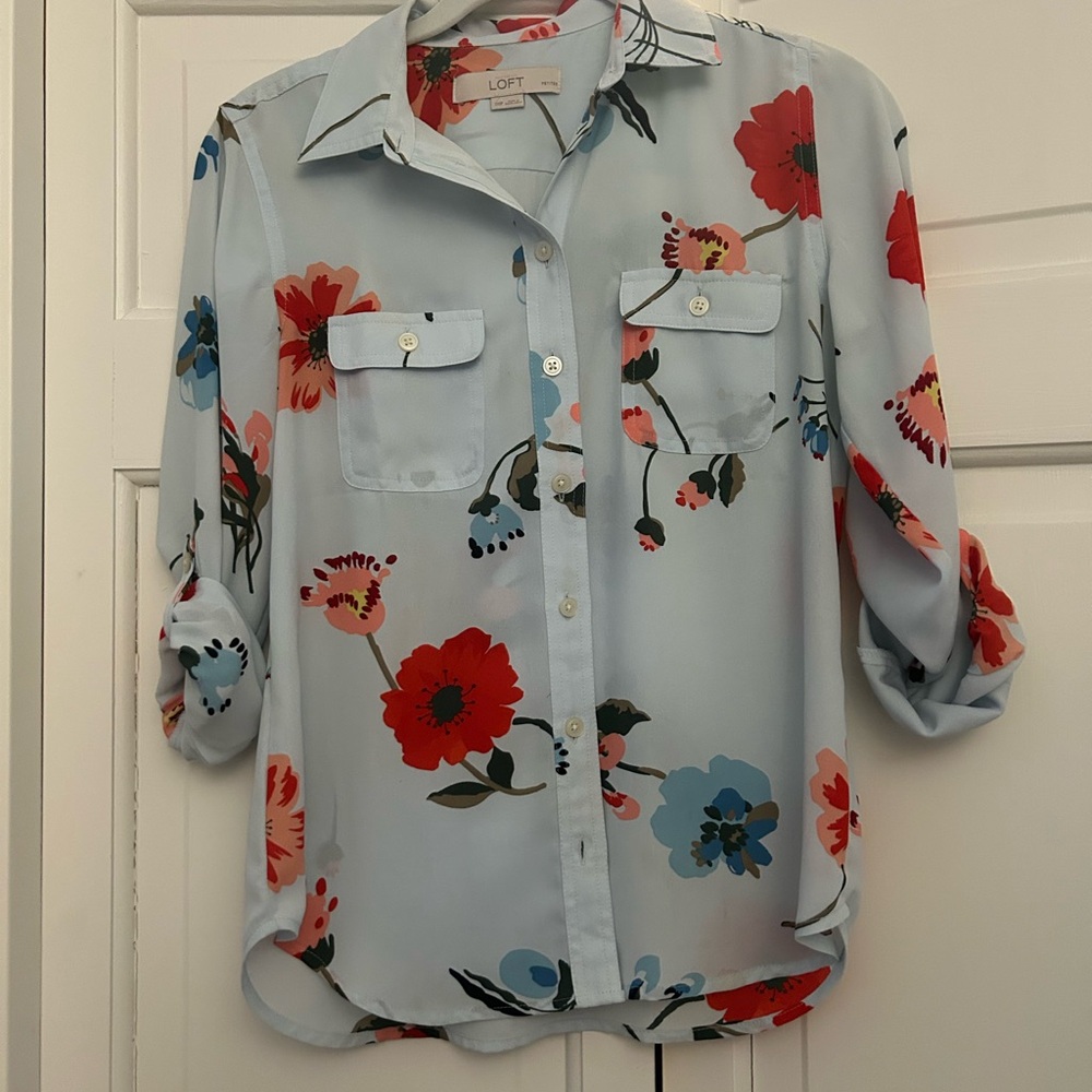 LOFT Floral Blouse